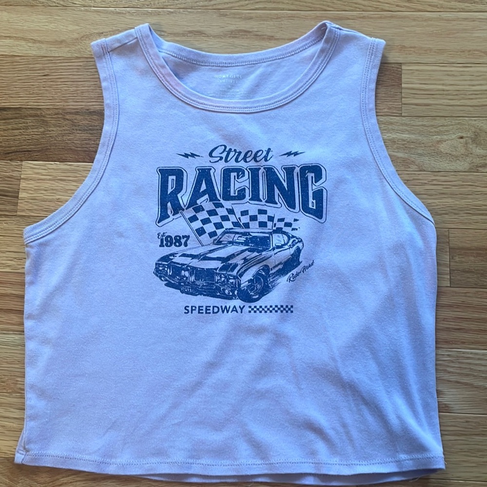 Purple street racing thick sleeve tank top